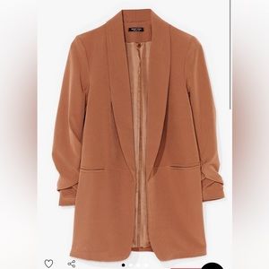 Nasty Gal Ruched Longline Blazer